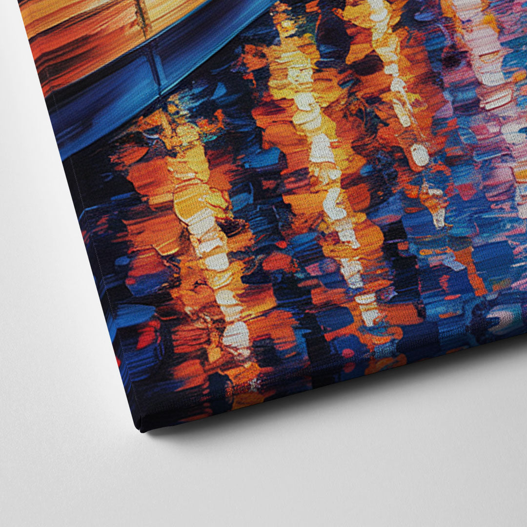 Montreal Skyline at Night Canvas Close Up