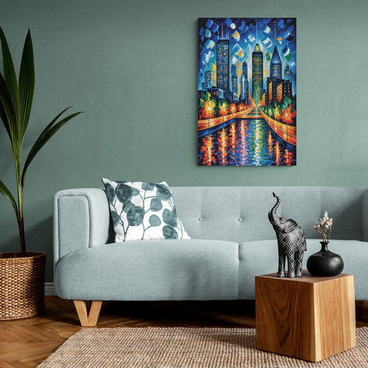Montreal Skyline at Night - Canvas Wall Art Living Room