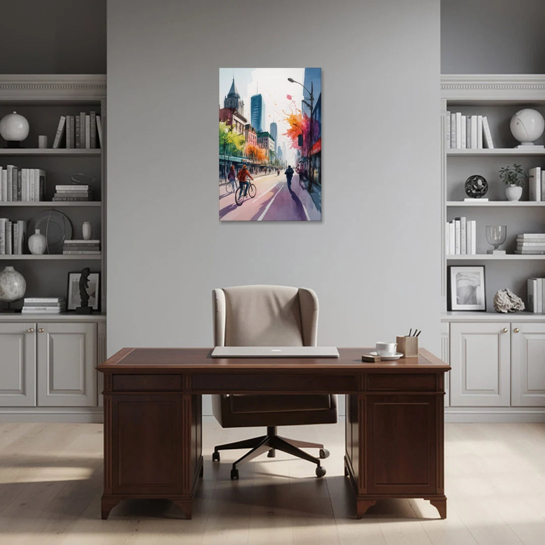 Montreal Street Life - Canvas Wall Art - Office - 24x36