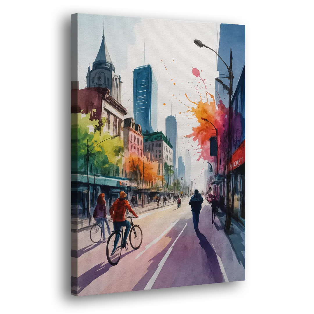 Montreal Street Life Side - Canvas Wall Art