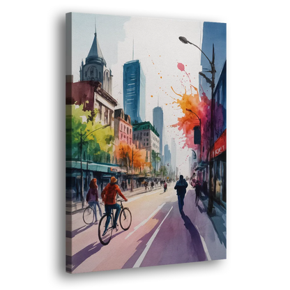 Montreal Street Life Side - Canvas Wall Art