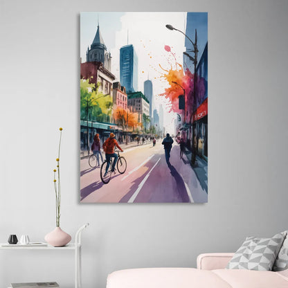 Montreal Street Life Sitting Room - Canvas Wall Art