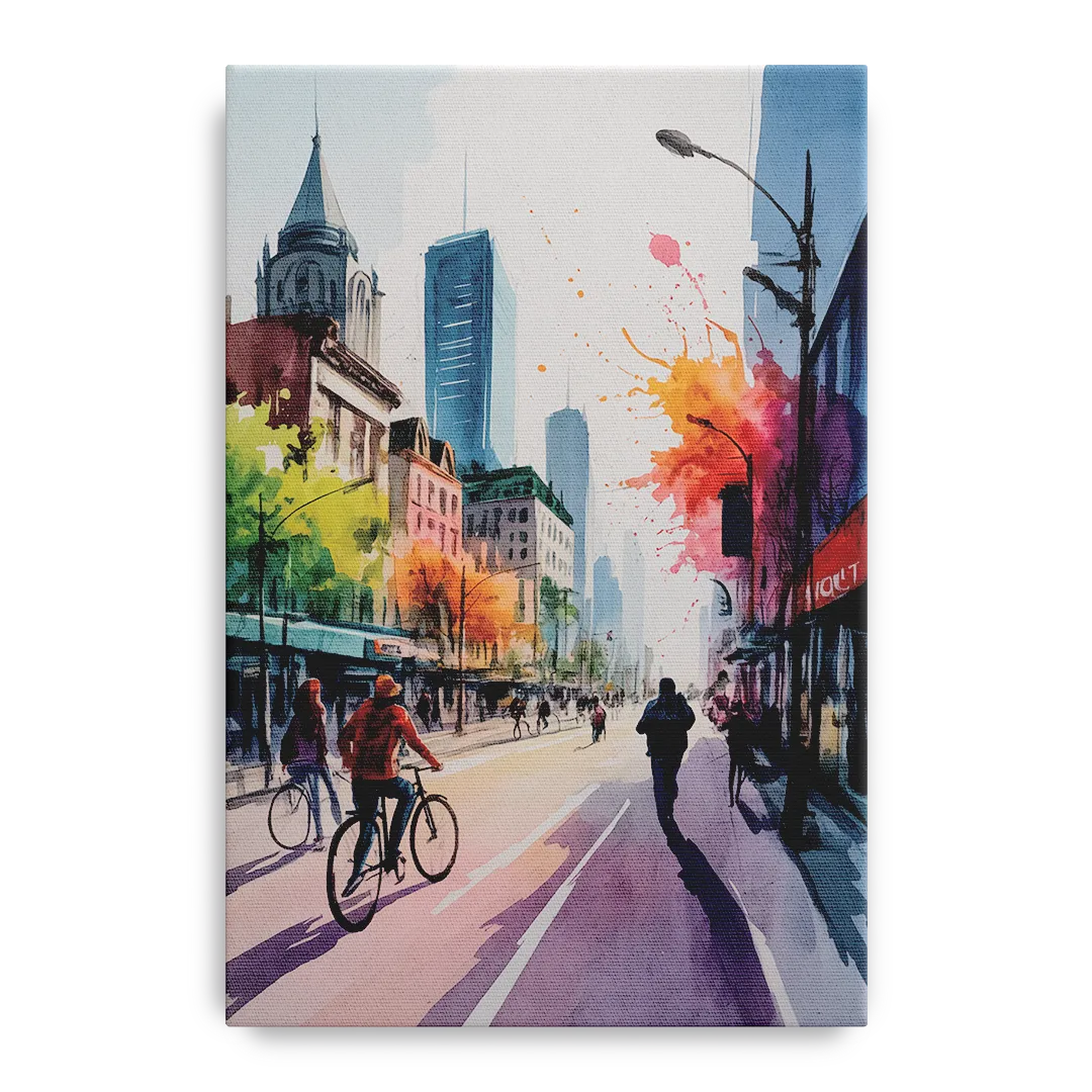 Montreal Street Life Front - Canvas Wall Art