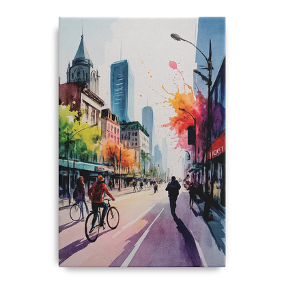 Montreal Street Life Front - Canvas Wall Art