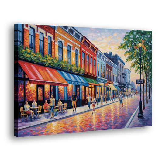 Montreal Summer Streets Side - Canvas Wall Art