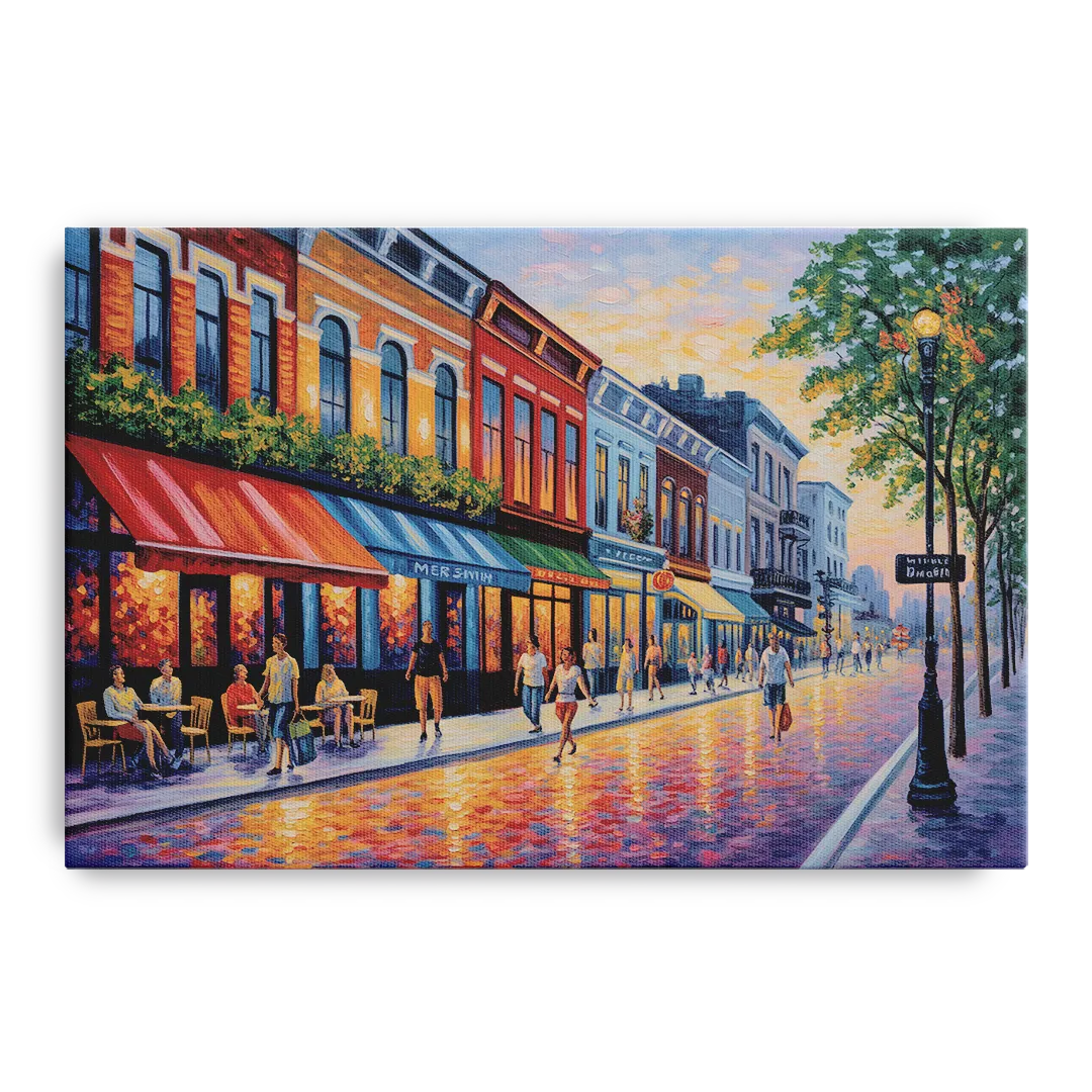 Montreal Summer Streets Front - Canvas Wall Art