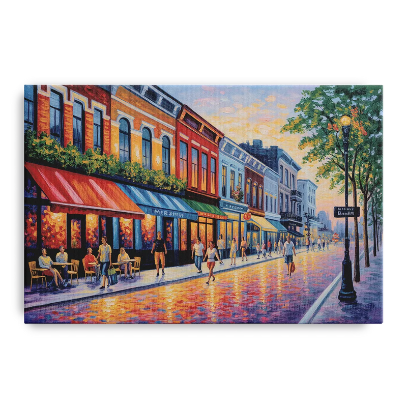 Montreal Summer Streets Front - Canvas Wall Art