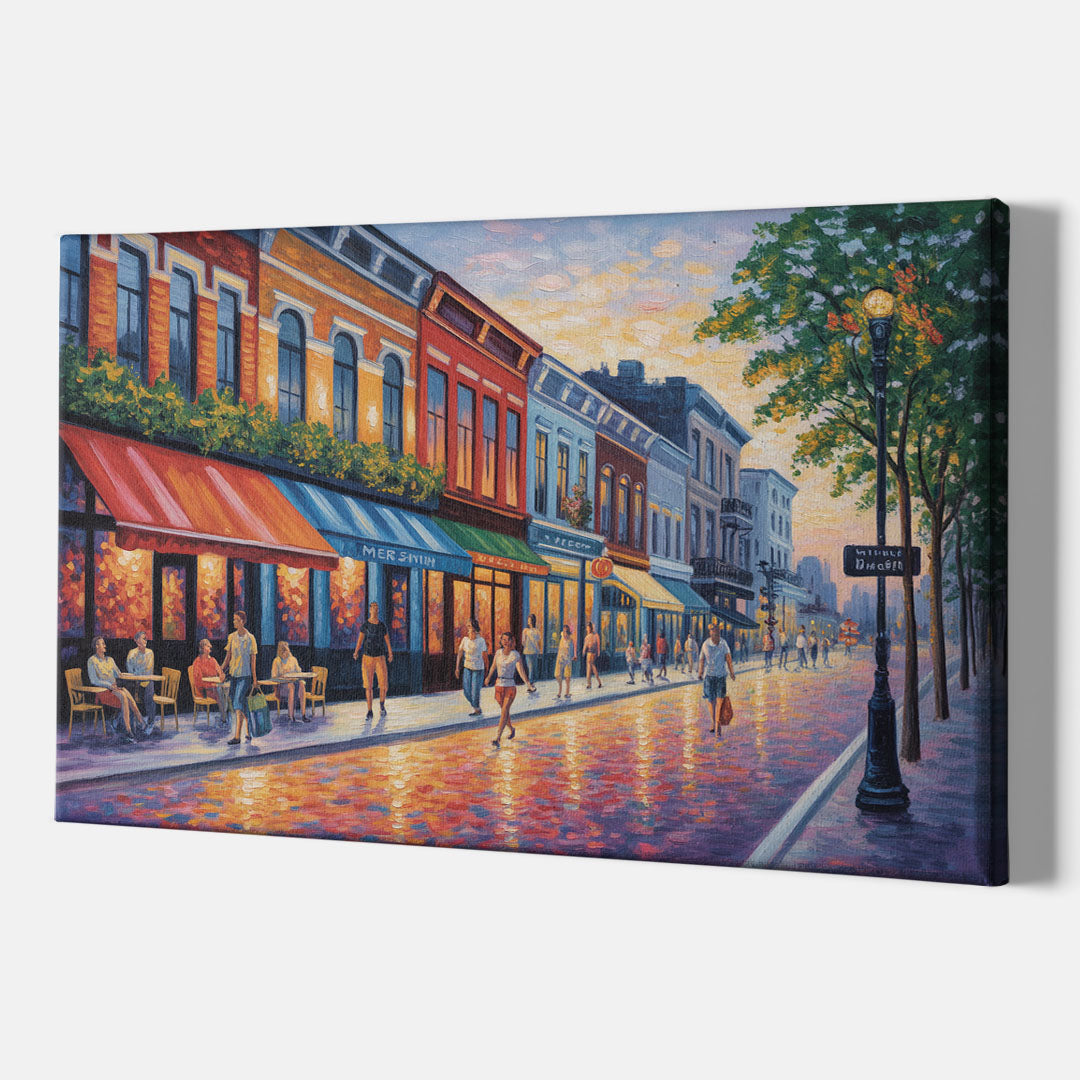 Montreal Summer Streets - Canvas Print Art Sides