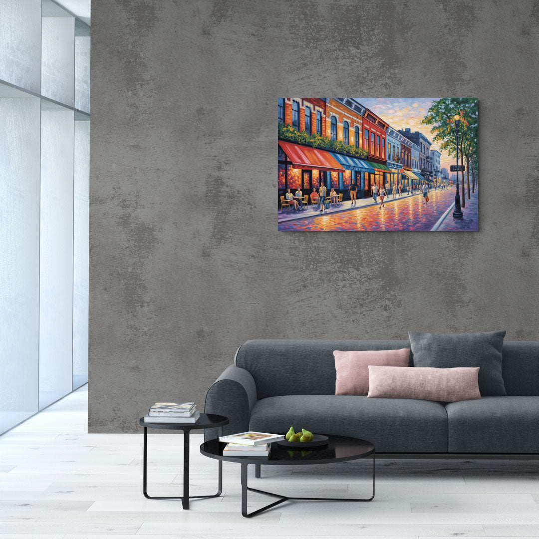 Montreal Summer Streets - Canvas Wall Art Living Room