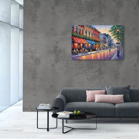 Montreal Summer Streets - Canvas Wall Art Living Room