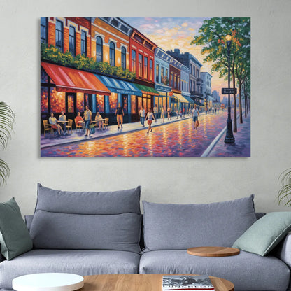 Montreal Summer Streets Sitting Room - Canvas Wall Art