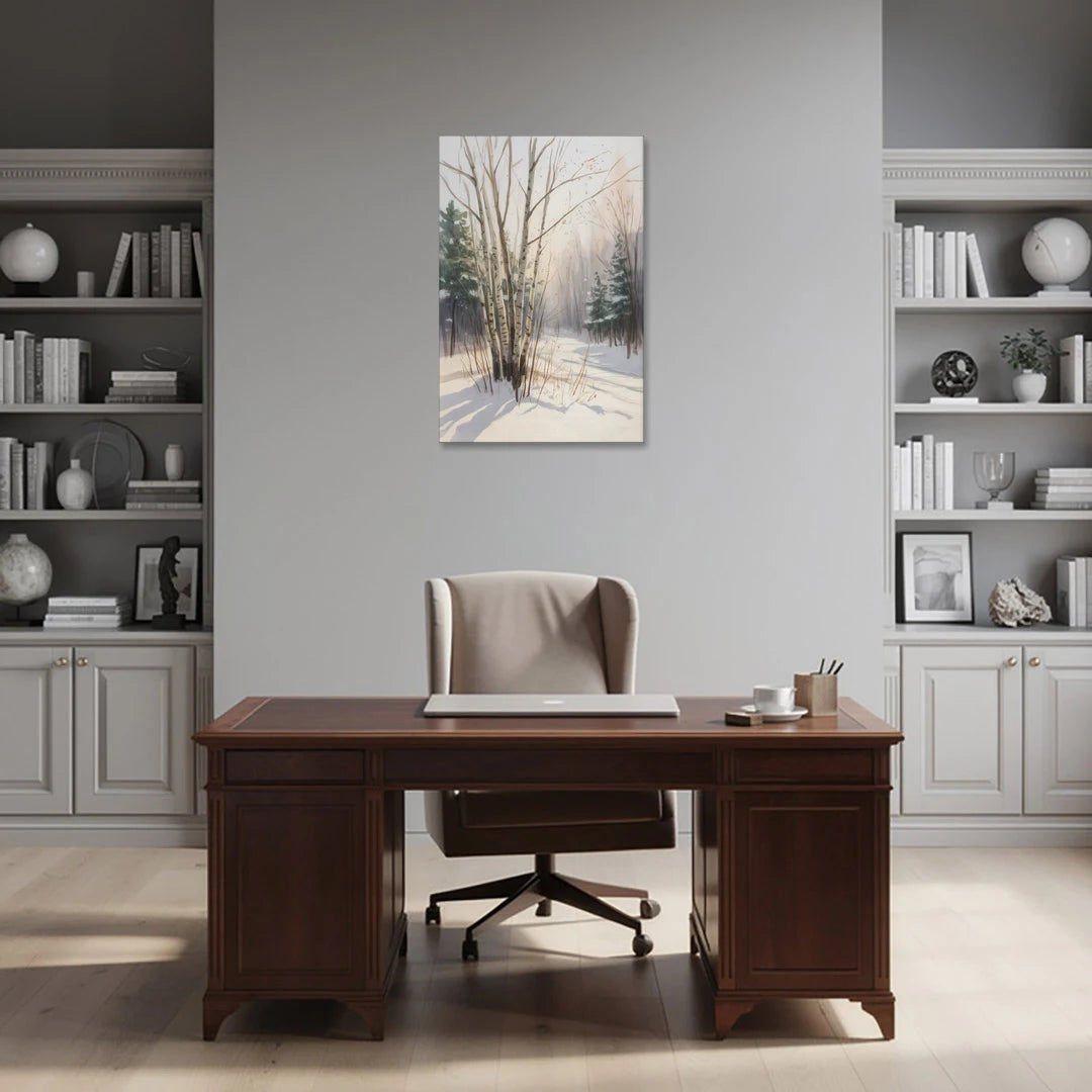 Montreal Winter Charm - Canvas Wall Art - Office - 24x36