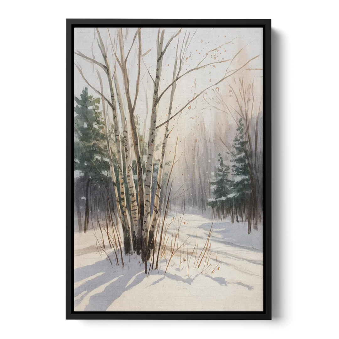 Montreal Winter Charm Front - Black Canvas Wall Art