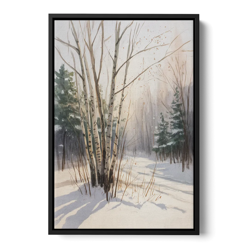 Montreal Winter Charm Front - Black Canvas Wall Art