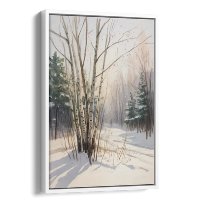 Montreal Winter Charm Side - White Canvas Wall Art