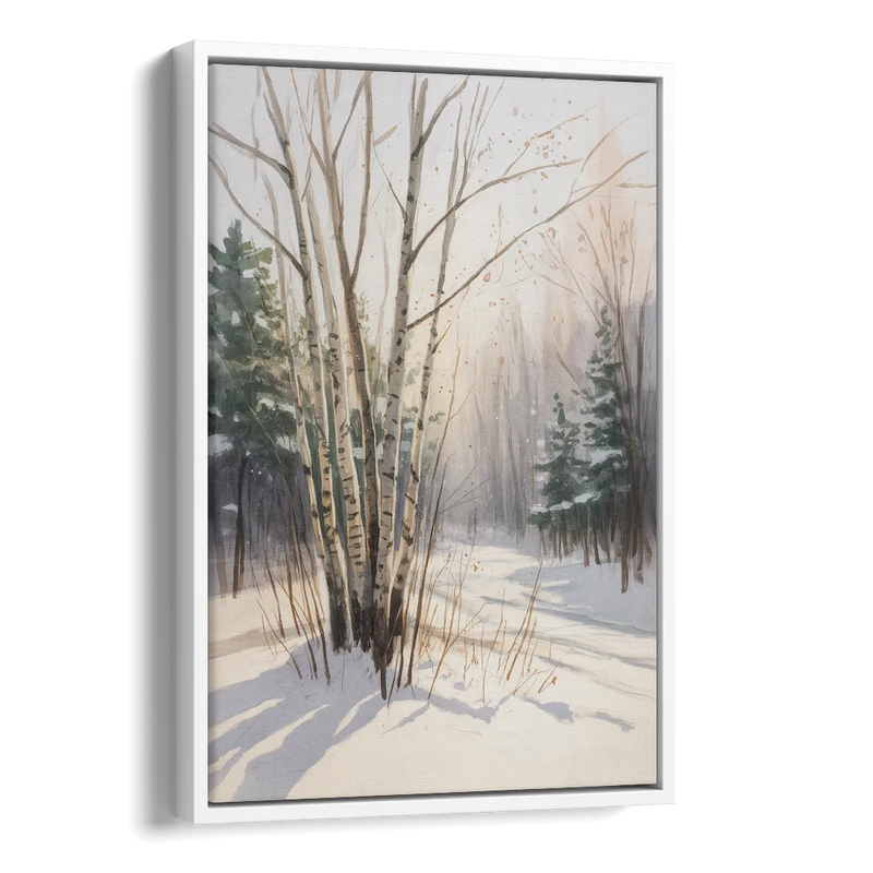 Montreal Winter Charm Side - White Canvas Wall Art
