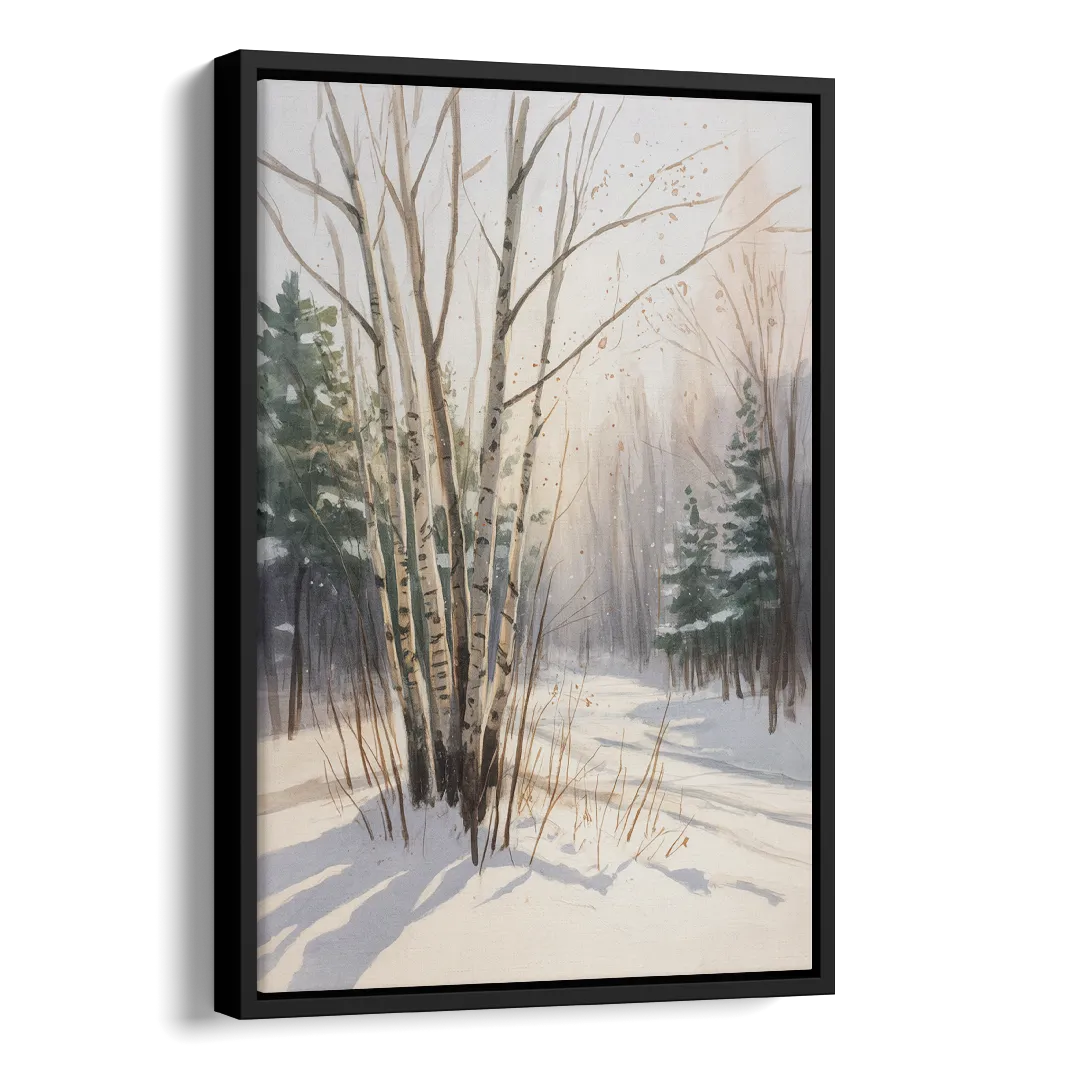 Montreal Winter Charm Side - Black Canvas Wall Art