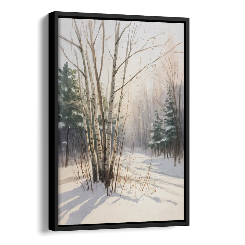 Montreal Winter Charm Side - Black Canvas Wall Art