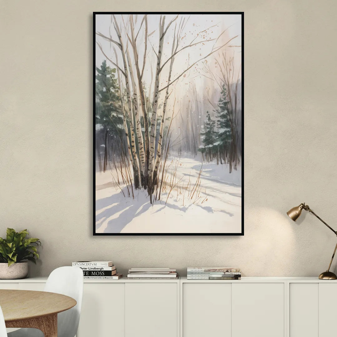 Montreal Winter Charm Sitting Room - Black Canvas Wall Art