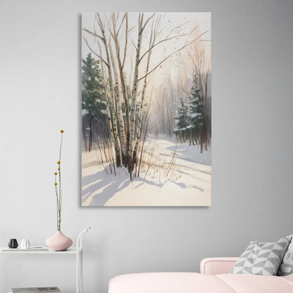 Montreal Winter Charm Living Room - Canvas Wall Art