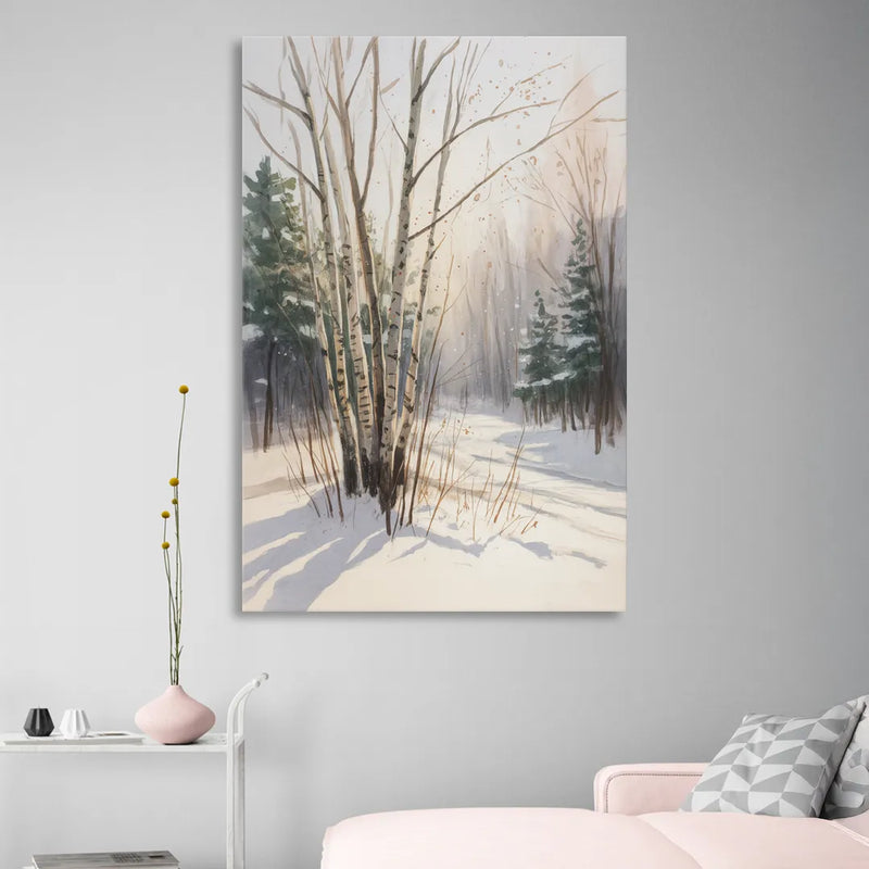 Montreal Winter Charm Living Room - Canvas Wall Art