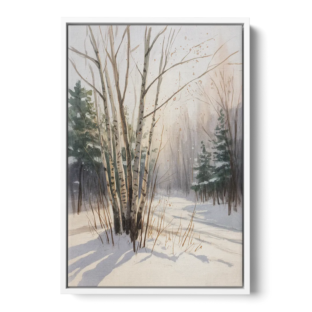 Montreal Winter Charm Front - White Canvas Wall Art
