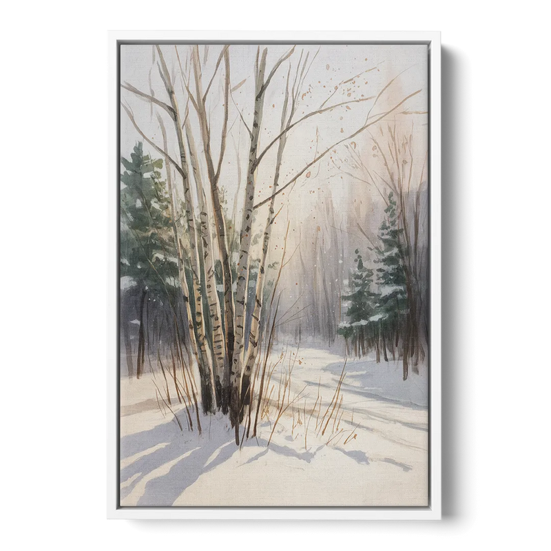 Montreal Winter Charm Front - White Canvas Wall Art