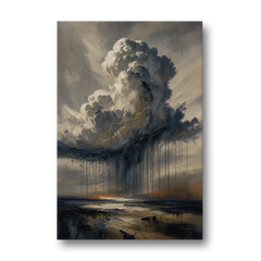Moody Abstract Thunderhead with Bronze Vein for a Men's Office - Canvas Wall Art - Front