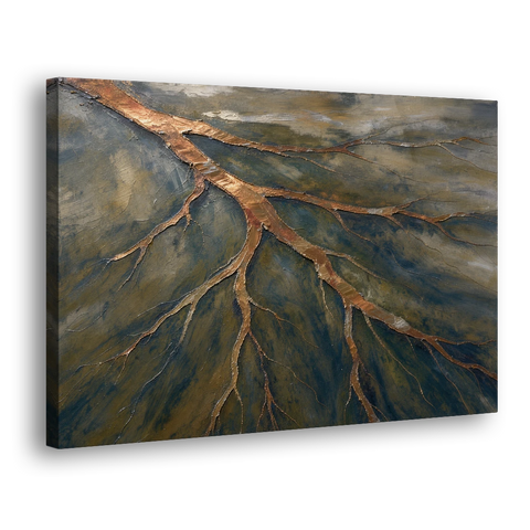 Moody Copper River Delta Abstract - Canvas Wall Art - Side