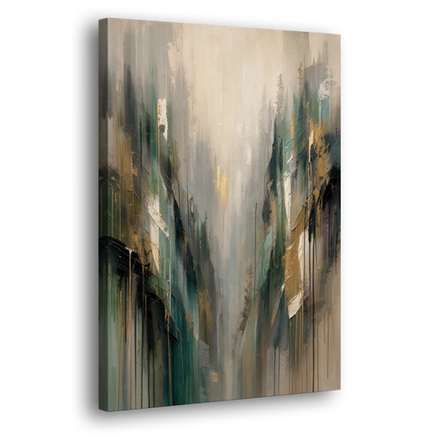 Moody Misty Green Ravine for the Bedroom - Canvas Wall Art - Side