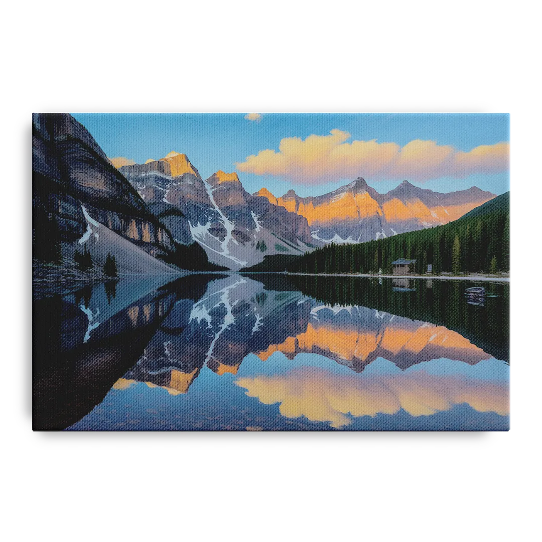 Moraine Lake Sunrise Front - Canvas Wall Art