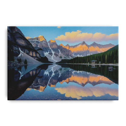 Moraine Lake Sunrise Front - Canvas Wall Art
