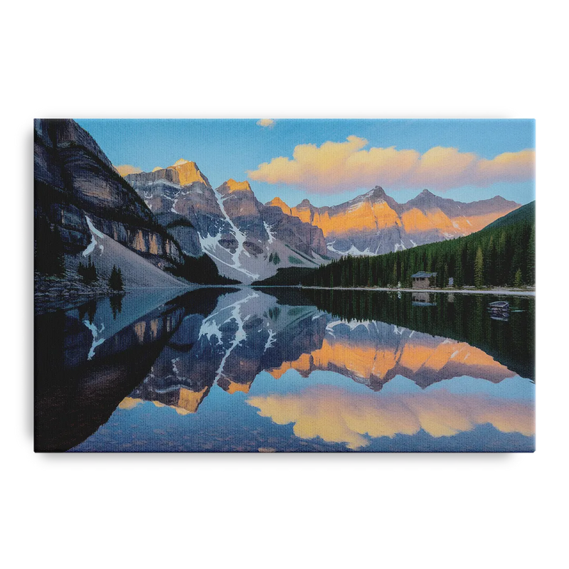 Moraine Lake Sunrise Front - Canvas Wall Art
