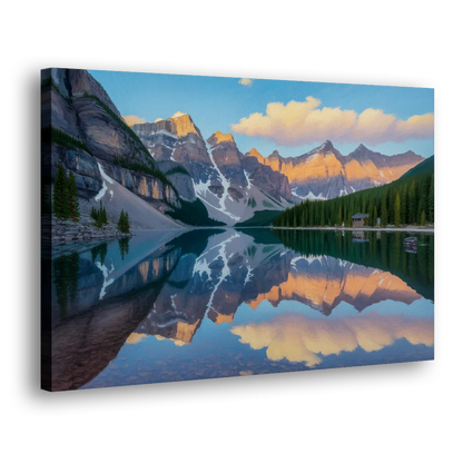 Moraine Lake Sunrise Side - Canvas Wall Art