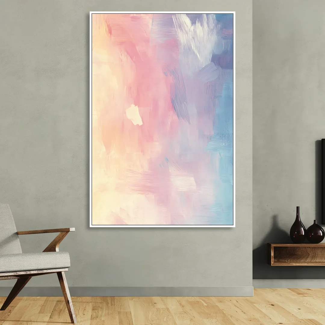 Morning Glow Sitting Room - White Canvas Wall Art