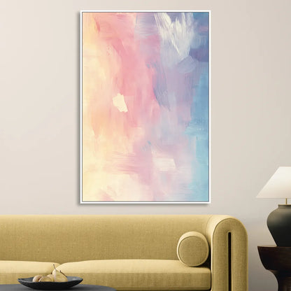 Morning Glow Living Room - White Canvas Wall Art