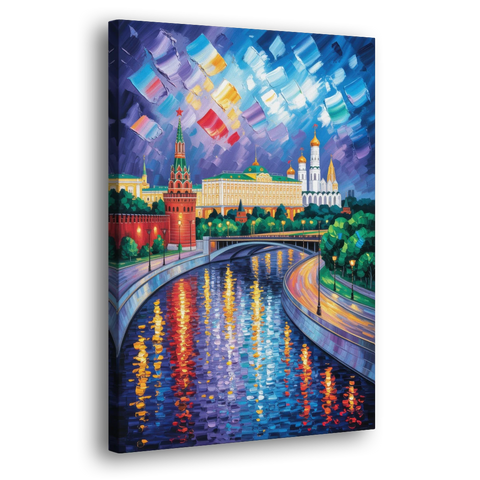 Moscow River Glimpse - Canvas Wall Art - Side
