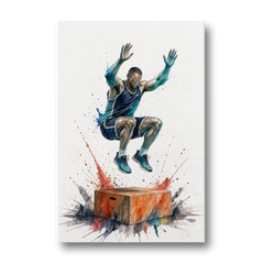 Motivational Gym Wall Art Box Jump at the Peak - Canvas Wall Art - Front
