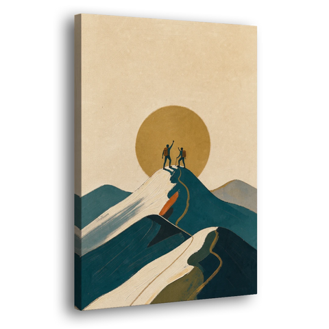 Motivational Wall Art for Office Teams at the Summit - Canvas Wall Art - Side