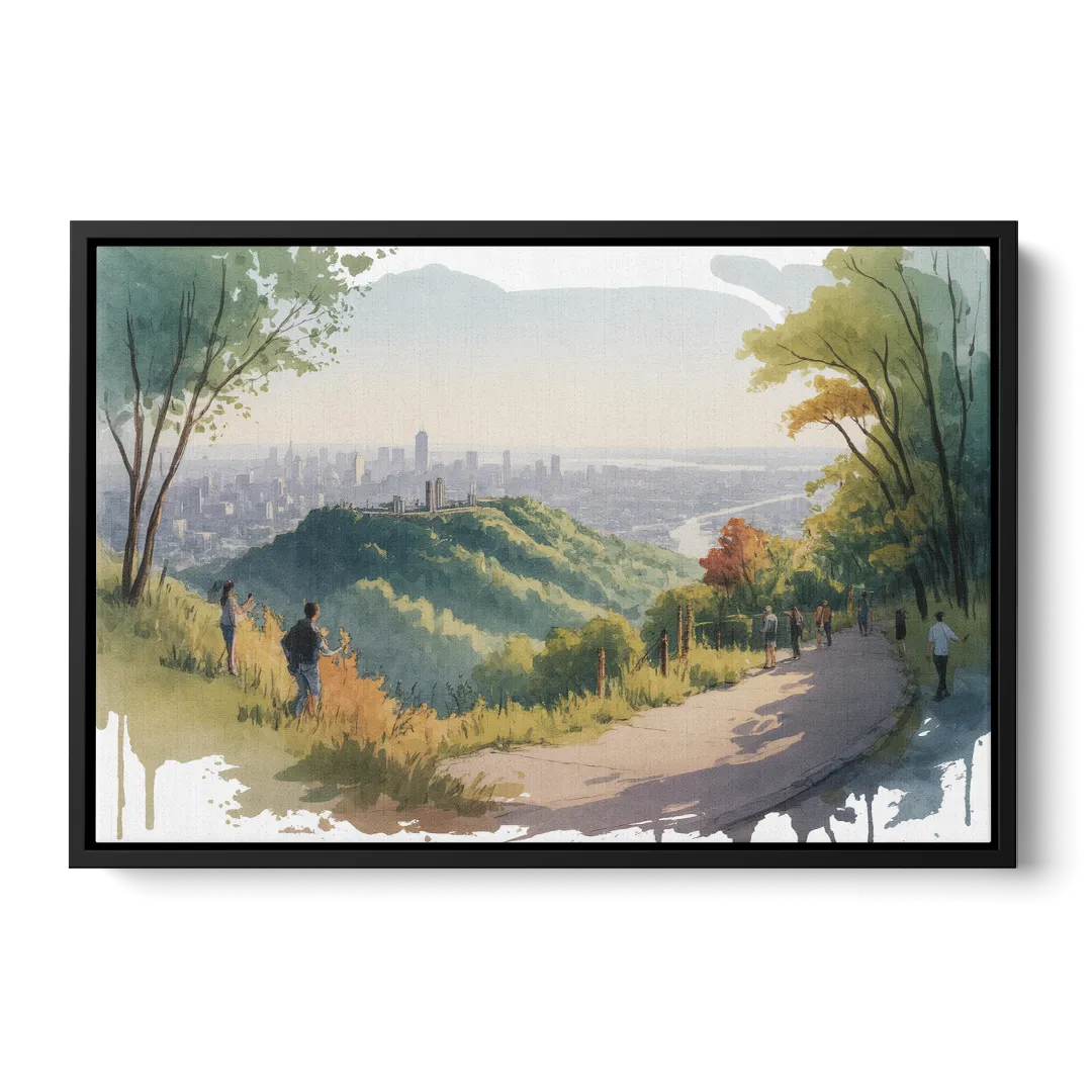 Mount Royal Lookout Front - Black Canvas Wall Art