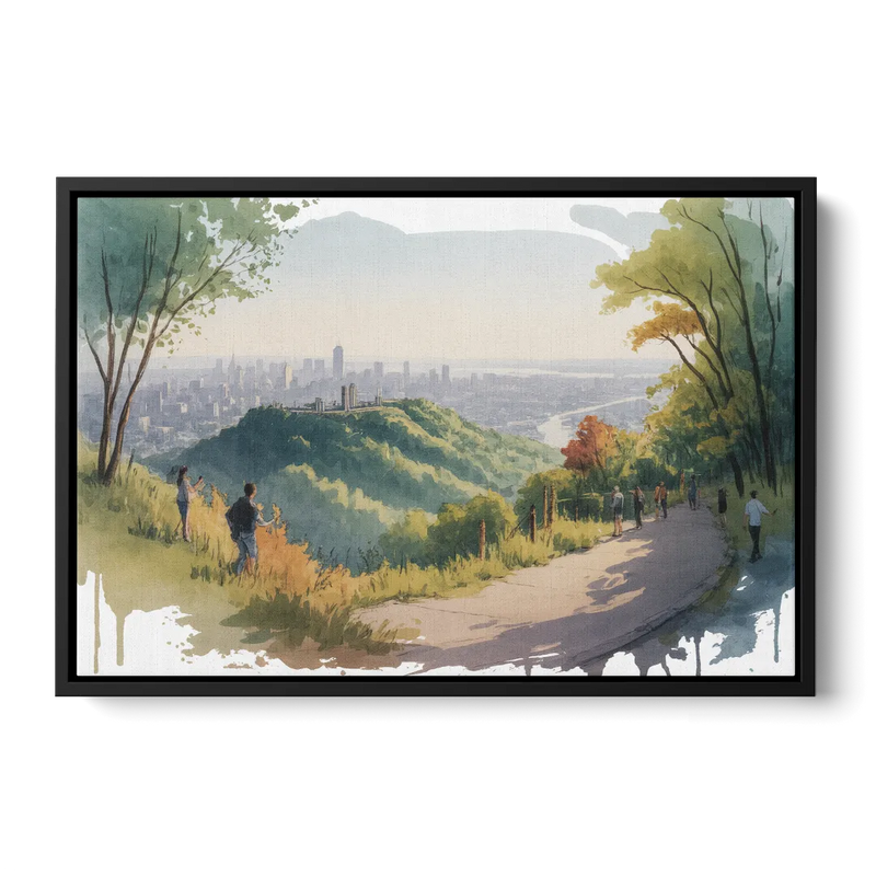 Mount Royal Lookout Front - Black Canvas Wall Art