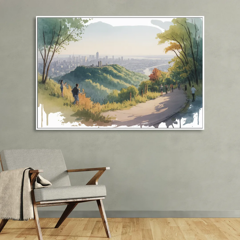 Mount Royal Lookout Sitting Room - White Canvas Wall Art