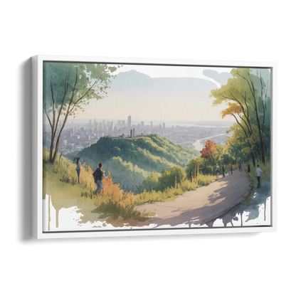 Mount Royal Lookout Side - White Canvas Wall Art
