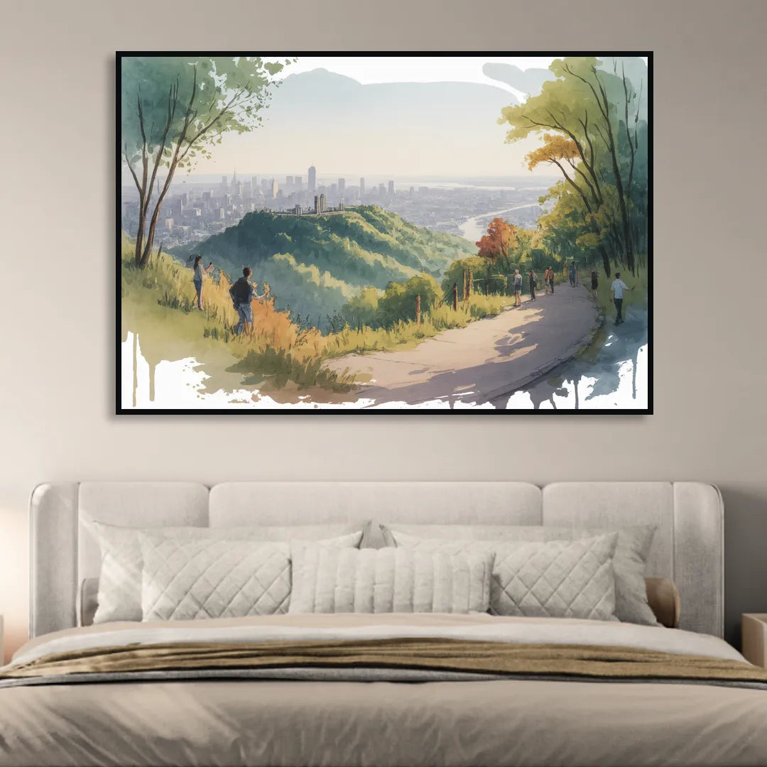 Mount Royal Lookout Sitting Room - Black Canvas Wall Art
