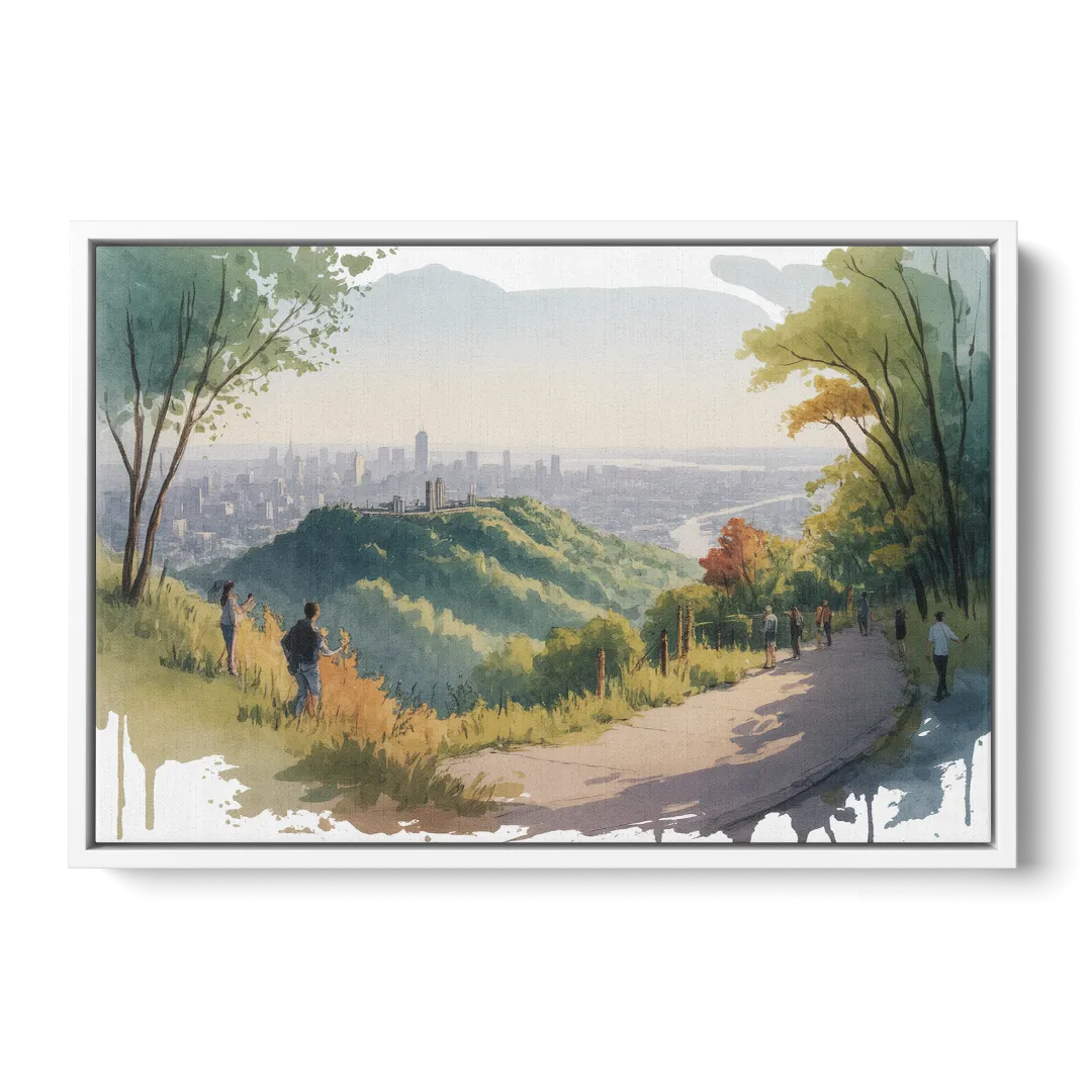 Mount Royal Lookout Front - White Canvas Wall Art
