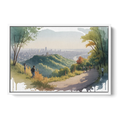 Mount Royal Lookout Front - White Canvas Wall Art