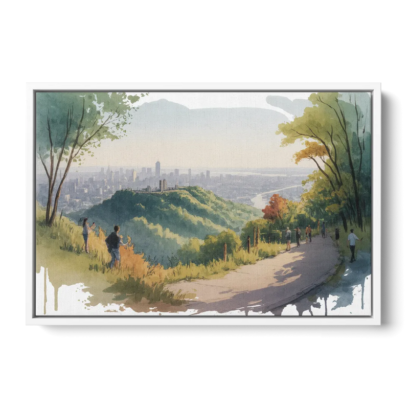 Mount Royal Lookout Front - White Canvas Wall Art