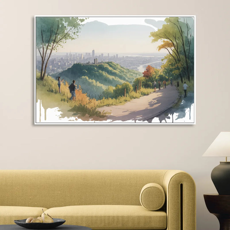 Mount Royal Lookout Living Room - White Canvas Wall Art