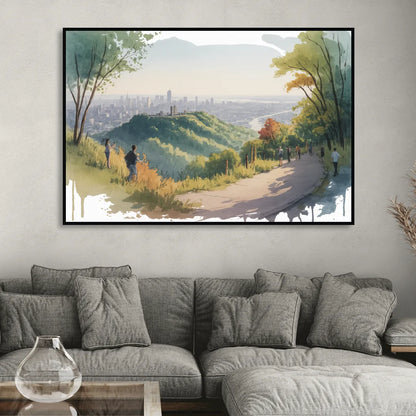 Mount Royal Lookout Living Room - Black Canvas Wall Art
