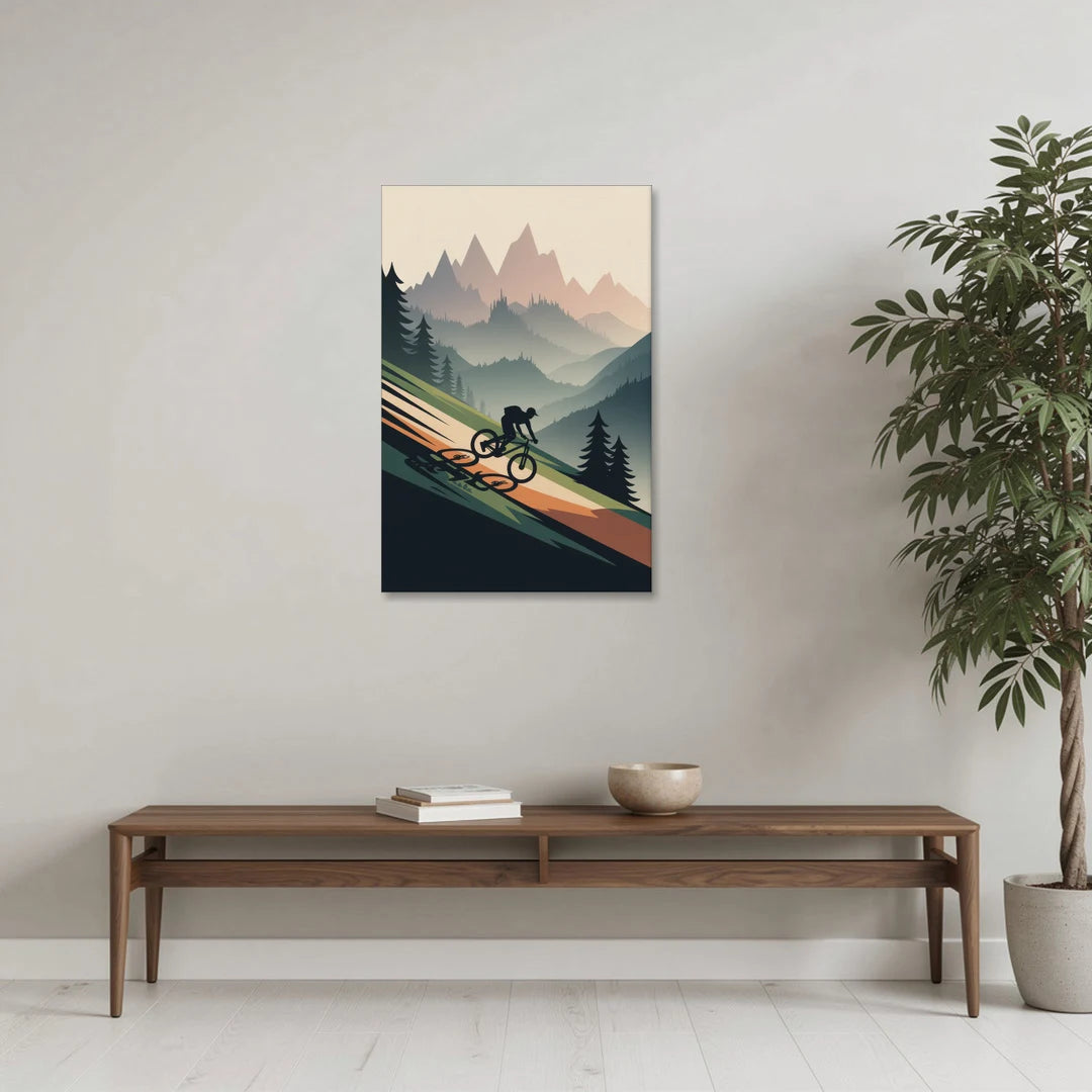 Mountain Biking Trails - Canvas Wall Art - Coffee Table - 24x36